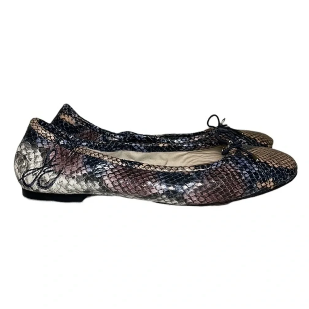 Sam Edelman Felicia Flat Smokey Blue Snake size 6 1/2